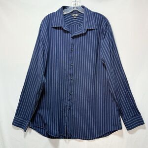 Mens Apt 9 Button Up Casual Shirt - Long Sleeve - Size XL Blue Striped